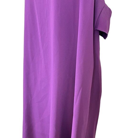 Ann Taylor Loft Petites Womens Purple Ruffle Sleeveless Casual Mini Dress sz M P - Picture 10 of 16